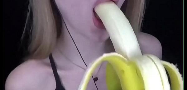  Blonde Girl Sucking Banana